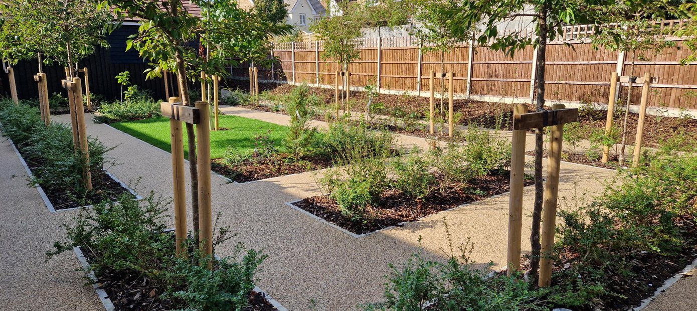 Gardens to rear of plots 25-28 M Mews